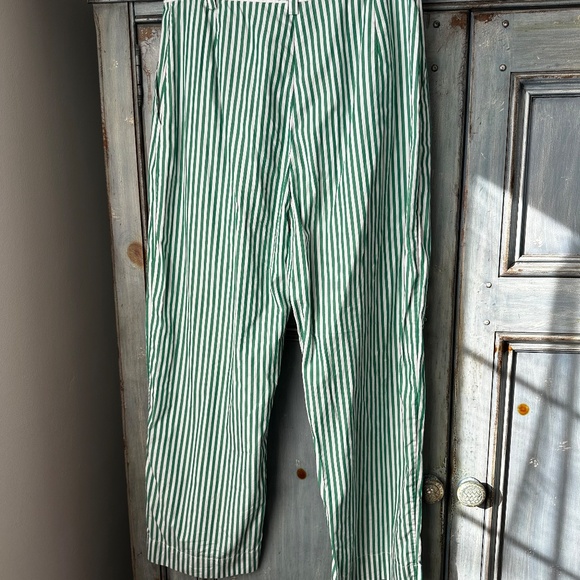 Rachel Comey Green Striped Cropped Cotton Pants Size 6 - Picture 6 of 8